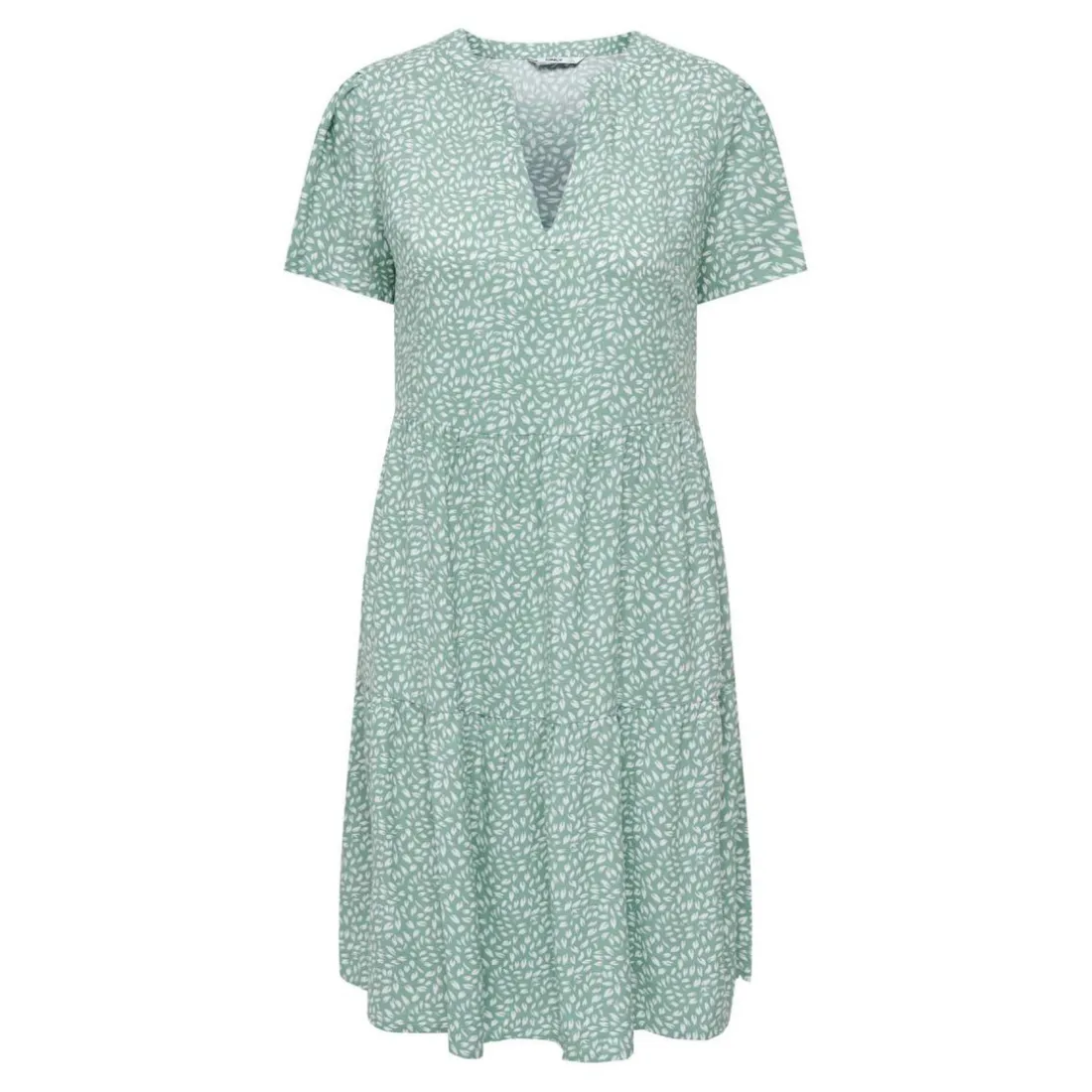 Robe courte Imprimé all over Col en V Manches courtes Au-dessus du genou vert