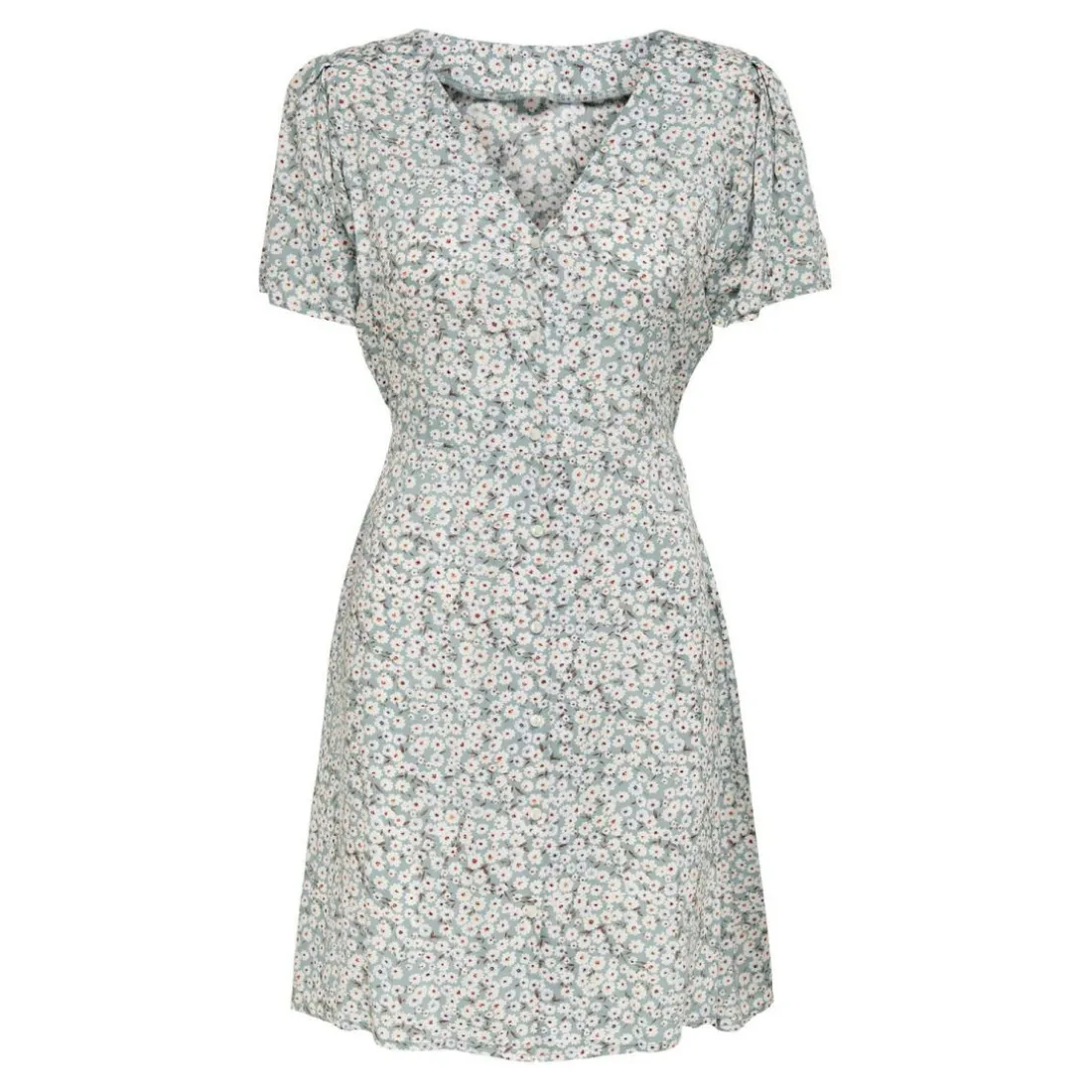 Robe courte Imprimé all over Col en V Manches courtes Au-dessus du genou bleu Hope