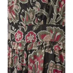 Robe courte imprimée détails volantés