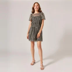 Robe courte imprimée noir