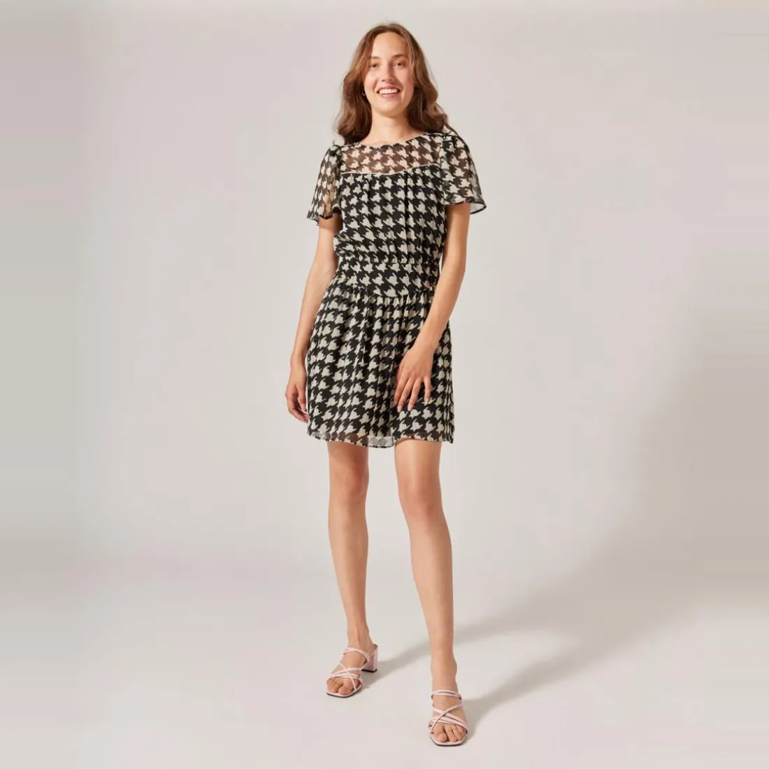Robe courte imprimée noir