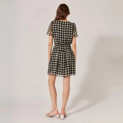 Robe courte imprimée noir