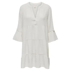 Robe courte manches 3/4 blanc en coton bio Ruby