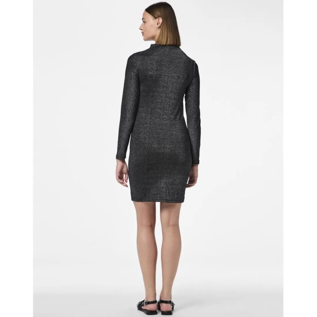 Robe courte manches longue tight fit noir Monica Willa