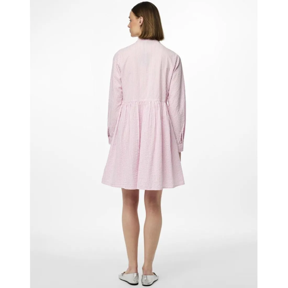 Robe courte manches longues en coton Sally lavande Xia