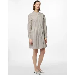 Robe courte manches longues en coton Sally beige Zola