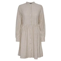 Robe courte manches longues en coton Sally beige Zola