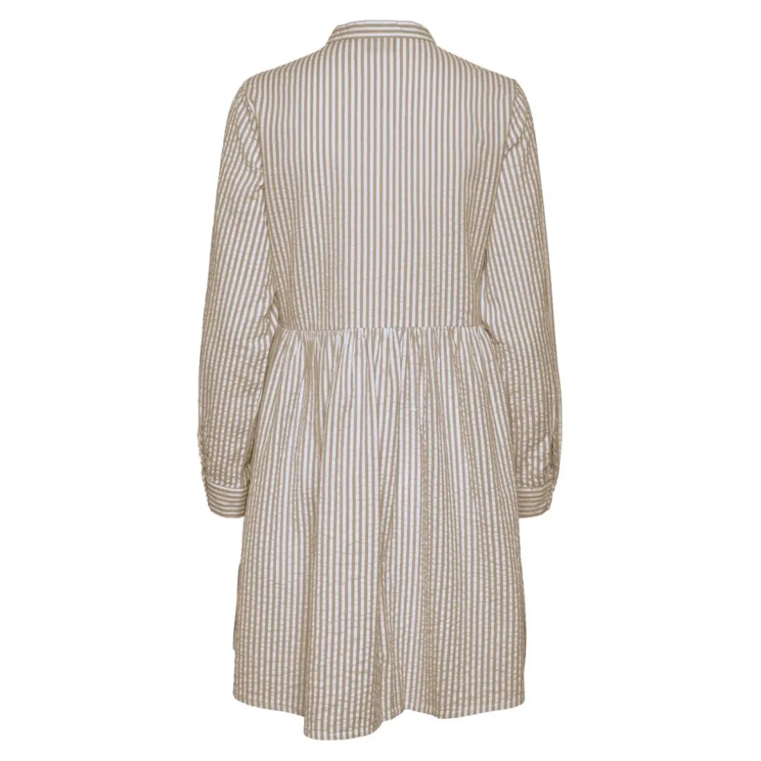 Robe courte manches longues en coton Sally beige Zola