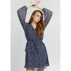 Robe courte manches longues bleue