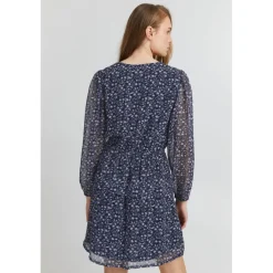 Robe courte manches longues bleue