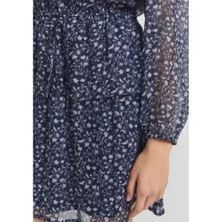 Robe courte manches longues bleue