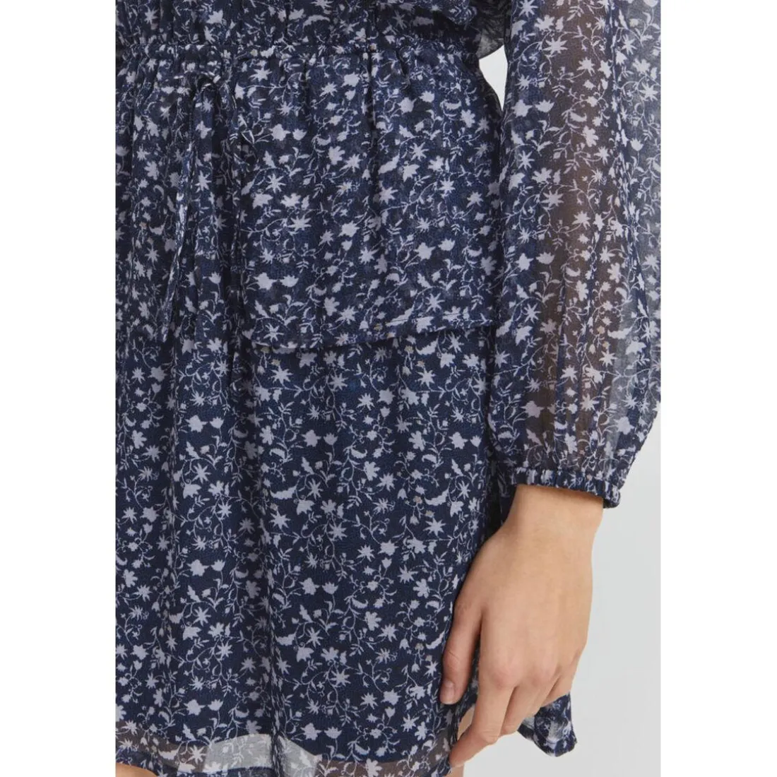 Robe courte manches longues bleue