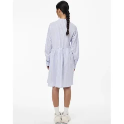 Robe courte manches longues en coton Sally bleu Luna
