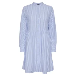 Robe courte manches longues en coton Sally bleu Luna