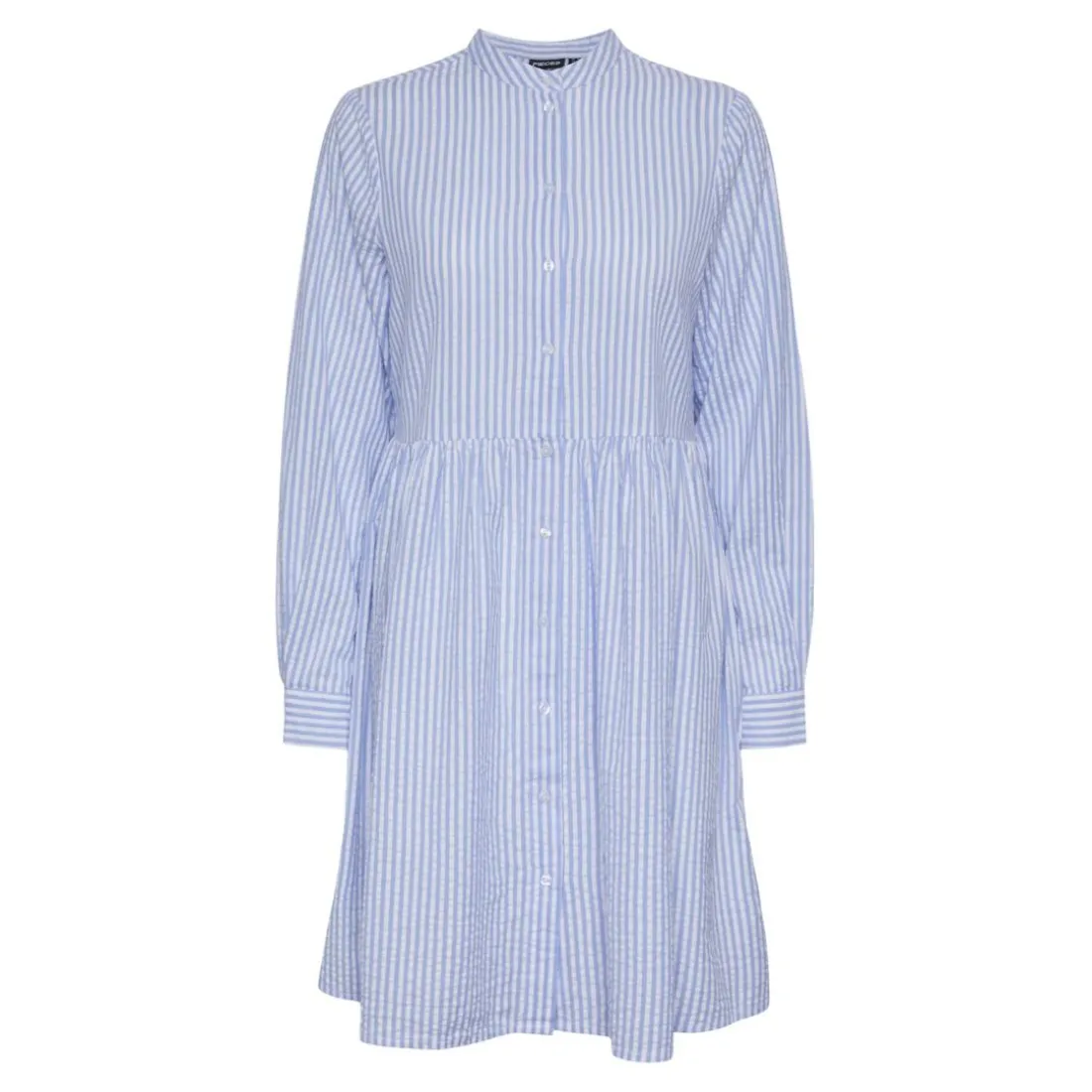 Robe courte manches longues en coton Sally bleu Luna