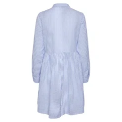 Robe courte manches longues en coton Sally bleu Luna