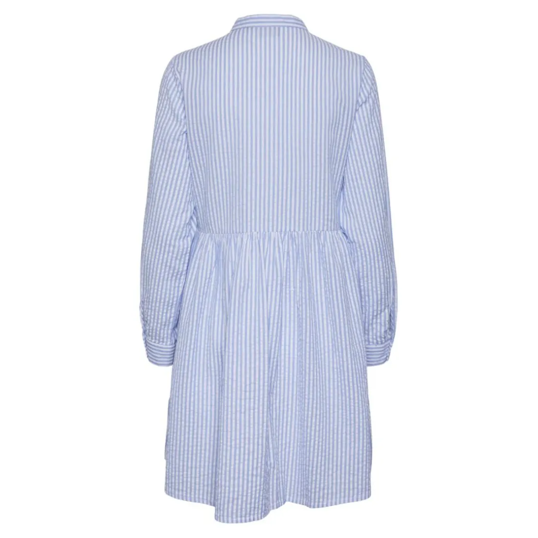 Robe courte manches longues en coton Sally bleu Luna