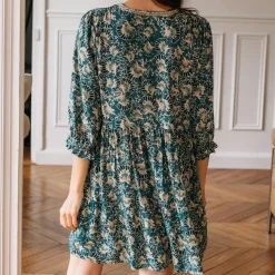 Robe courte Marine vert en viscose