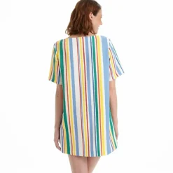 Robe courte rayures multicolores femme Pepe Jeans - Multicolore