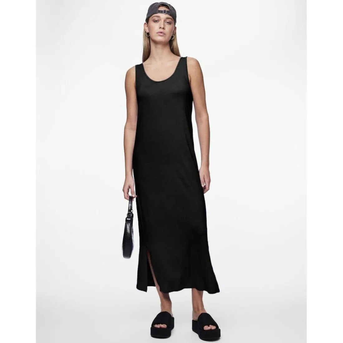 Robe débardeur en viscose Sofia noir Lana