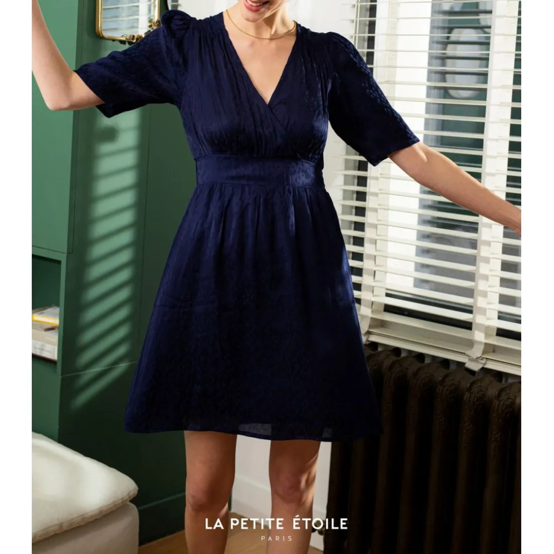 Robe DRINA bleu en viscose
