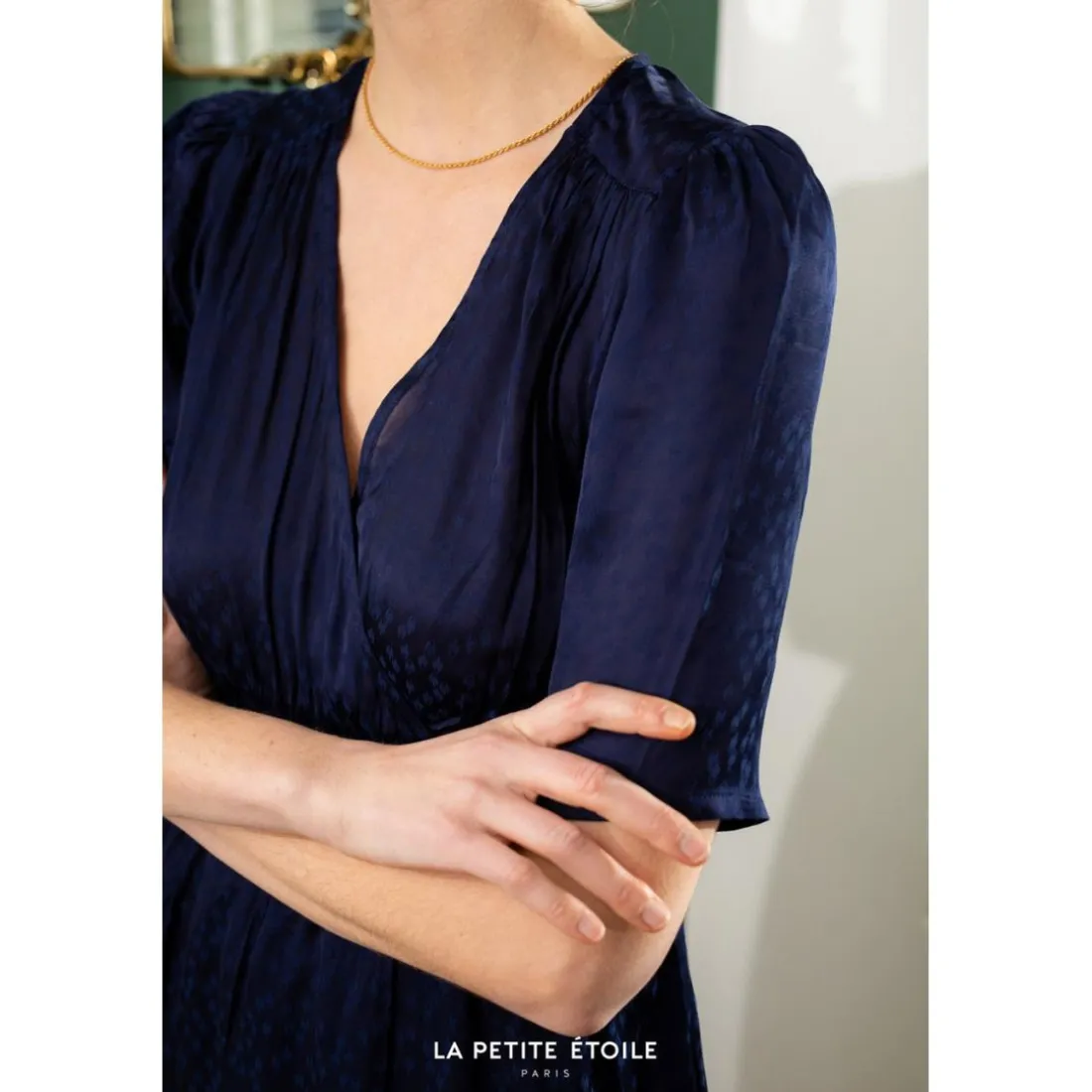 Robe DRINA bleu en viscose