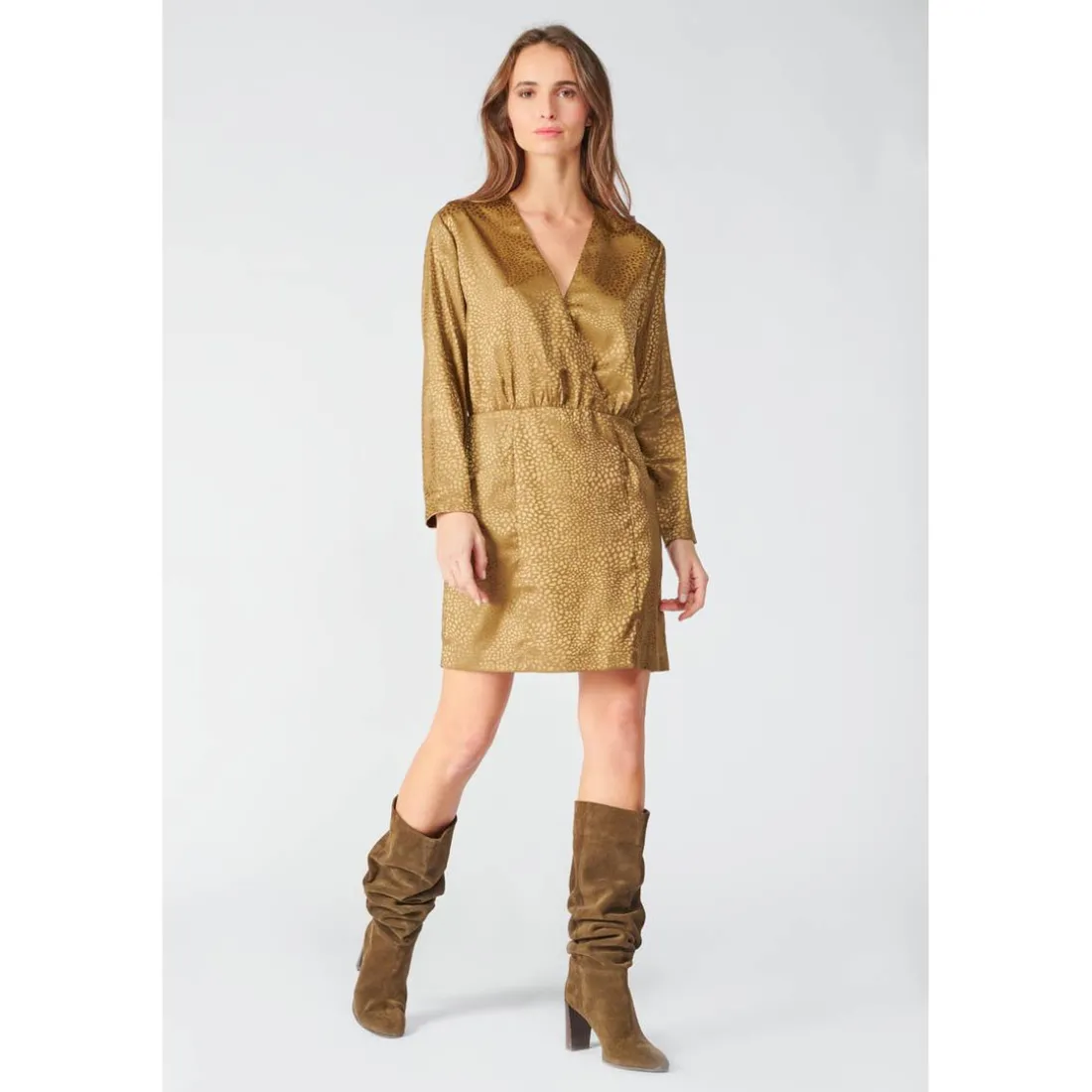 Robe droite BAZ marron en viscose