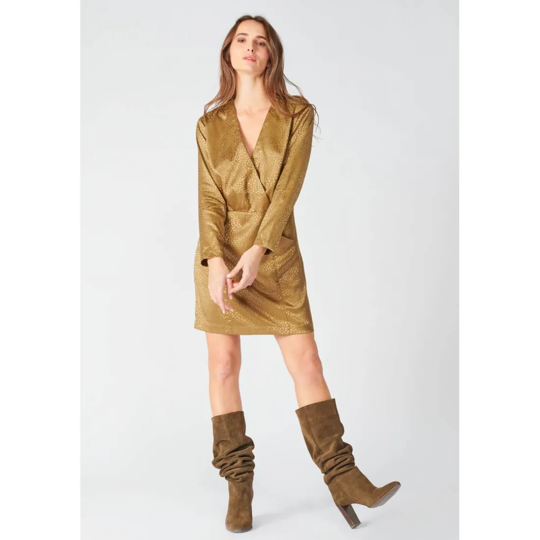 Robe droite BAZ marron en viscose