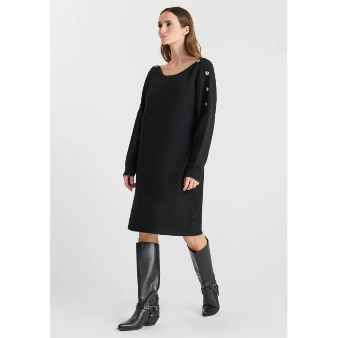 Robe droite CARMENA noir Lou