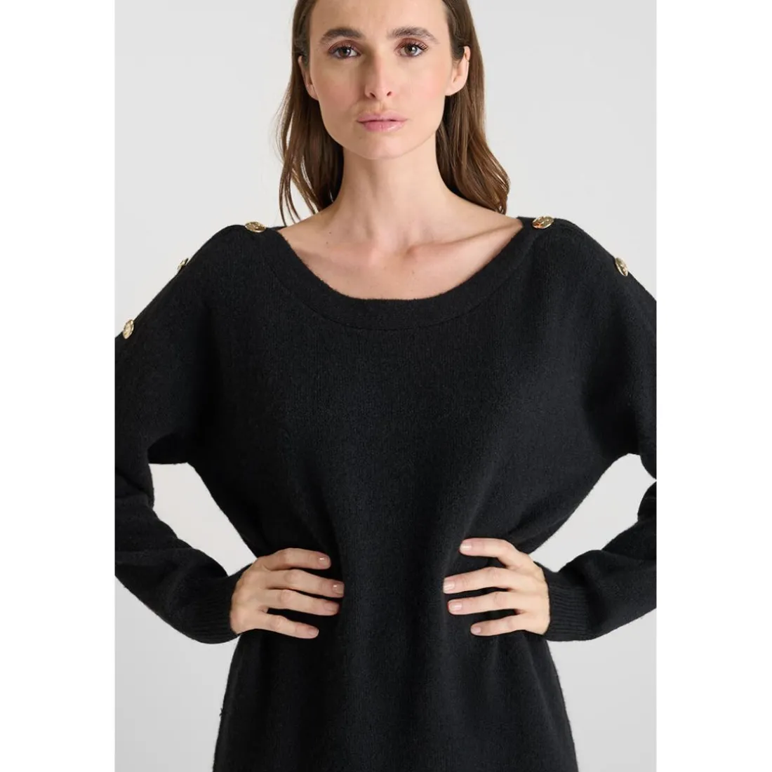 Robe droite CARMENA noir Lou