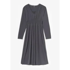 Robe droite CHANAN gris en coton modal