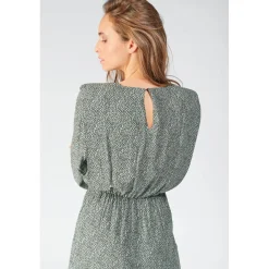 Robe droite CRIZI vert en viscose