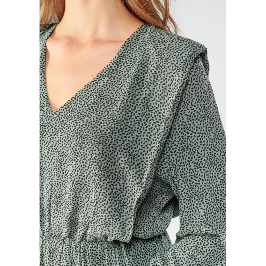 Robe droite CRIZI vert en viscose