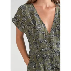 Robe droite CROFT vert en lin
