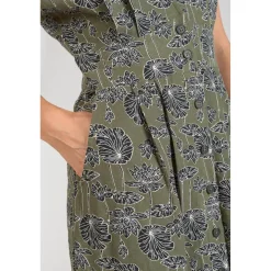 Robe droite CROFT vert en lin