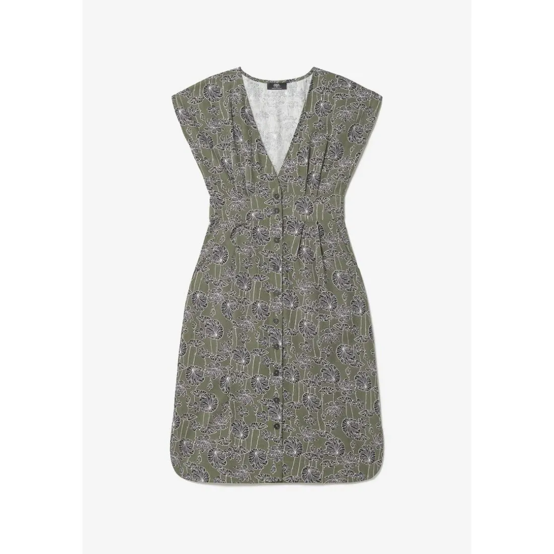 Robe droite CROFT vert en lin