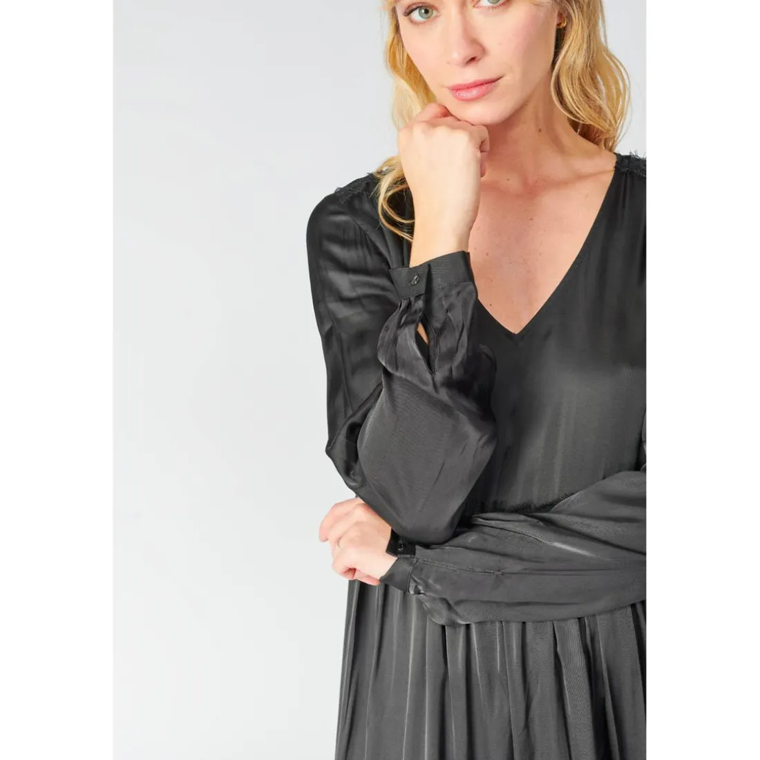Robe droite EISE noir en viscose