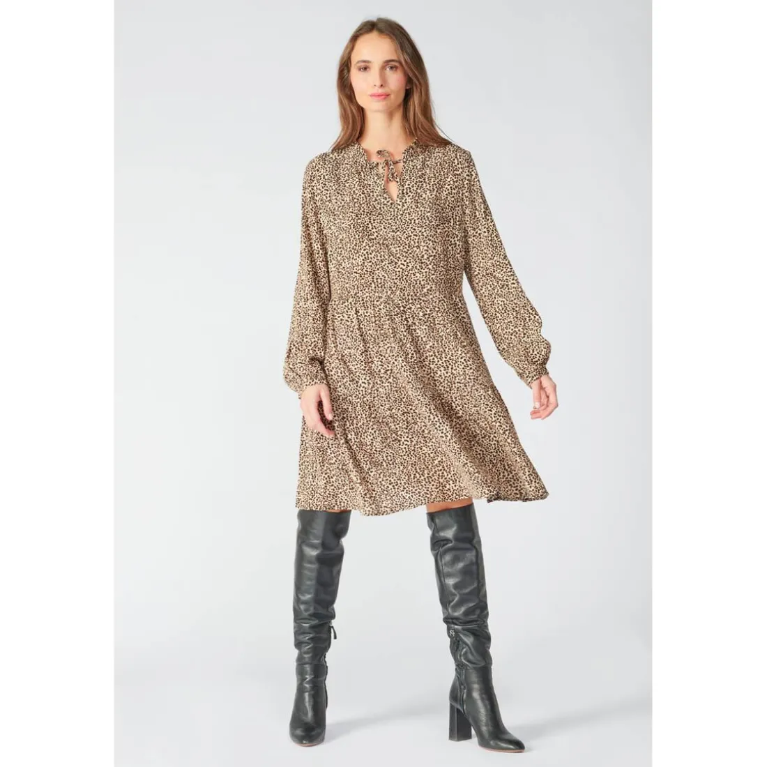 Robe droite ELLIOTT noir en viscose