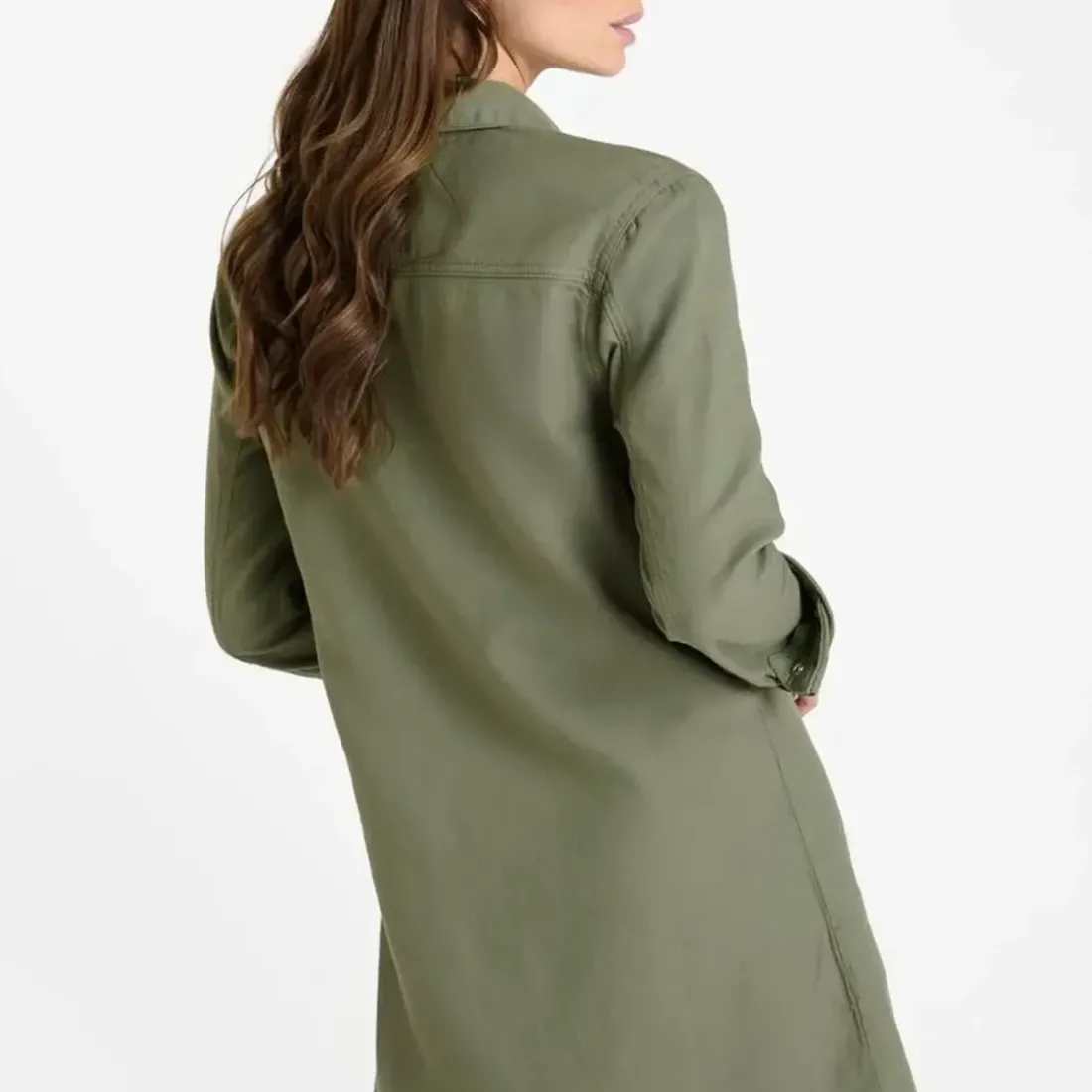 Robe droite en jeans ALIO vert Clara