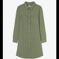 Robe droite en jeans ALIO vert Clara