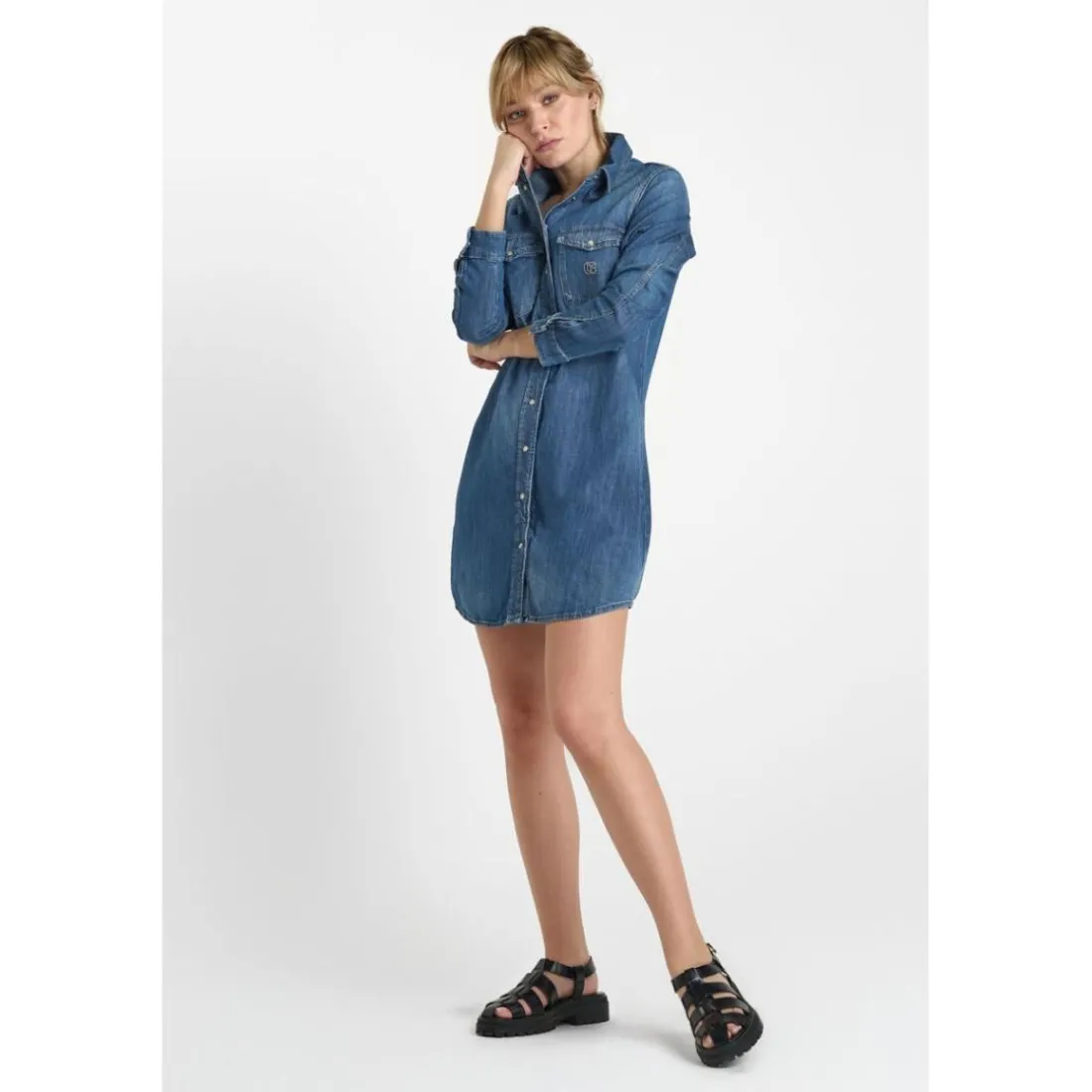 Robe droite en jeans ALIO bleu Ruth