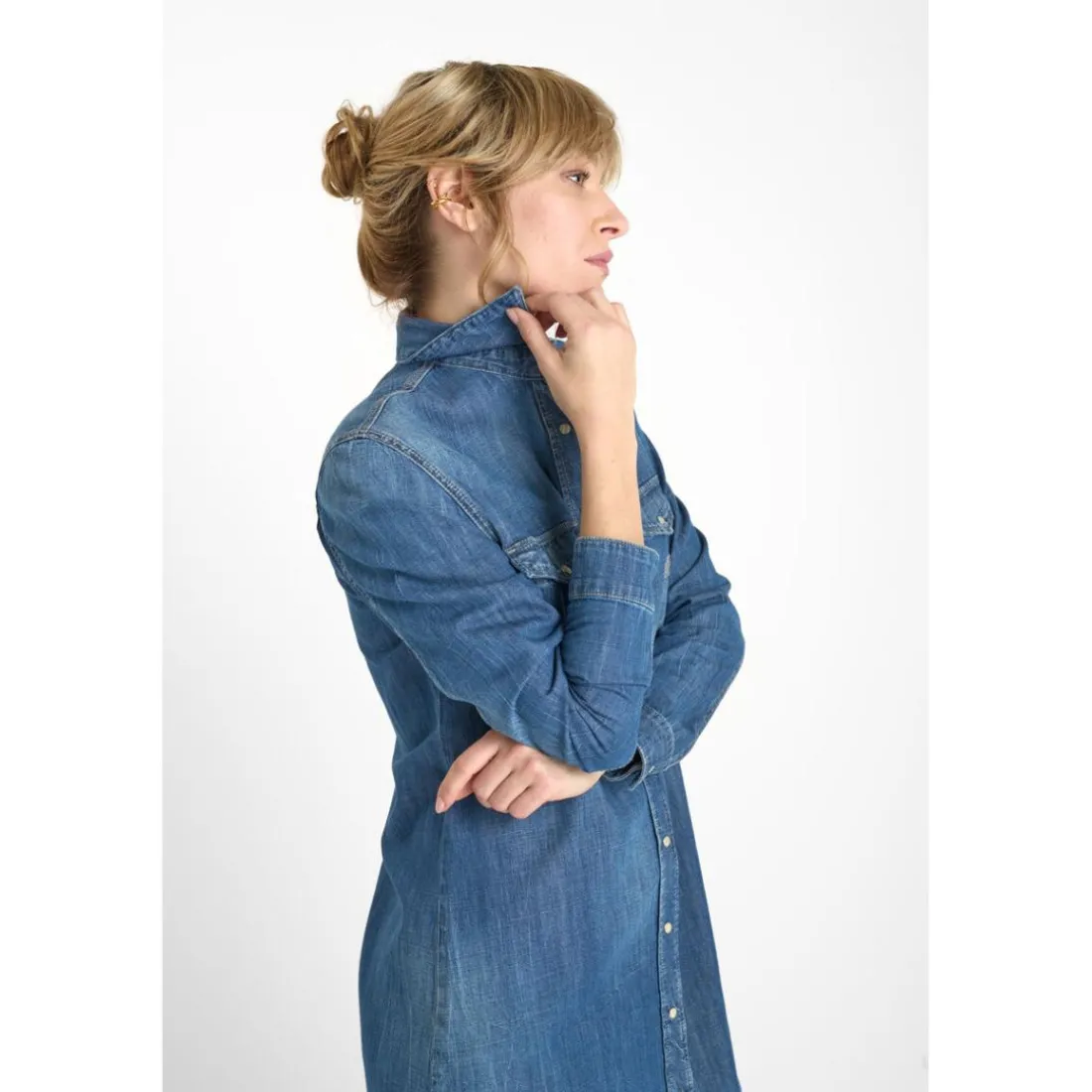 Robe droite en jeans ALIO bleu Ruth