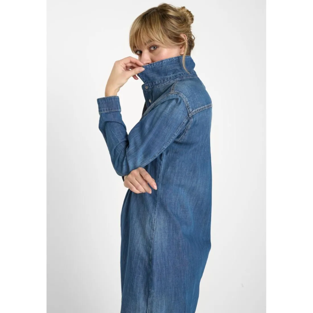 Robe droite en jeans ALIO bleu Ruth