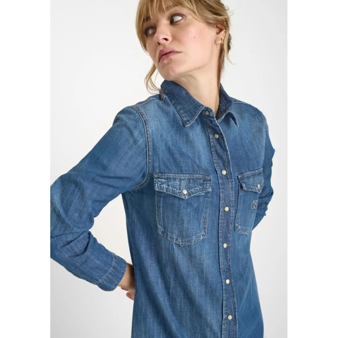 Robe droite en jeans ALIO bleu Ruth