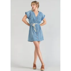 Robe droite en jeans EOURRE bleu