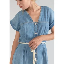 Robe droite en jeans EOURRE bleu