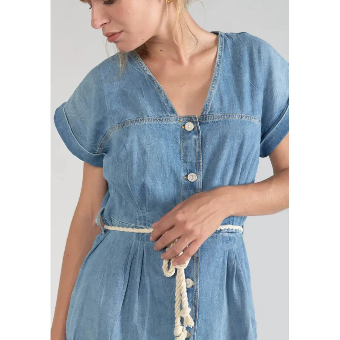 Robe droite en jeans EOURRE bleu
