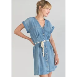 Robe droite en jeans EOURRE bleu