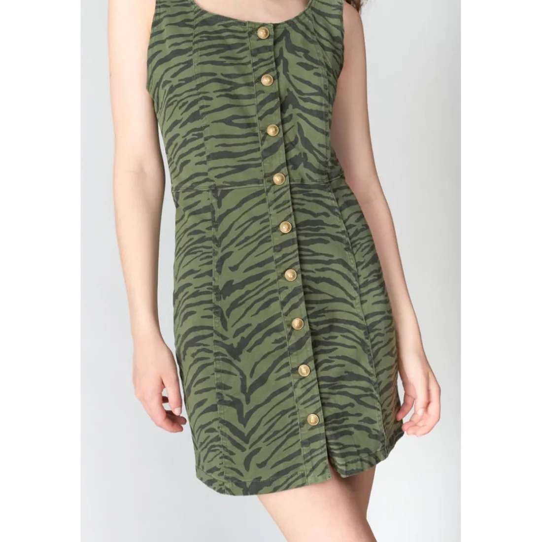 Robe droite en jeans ZERANA vert Hazel