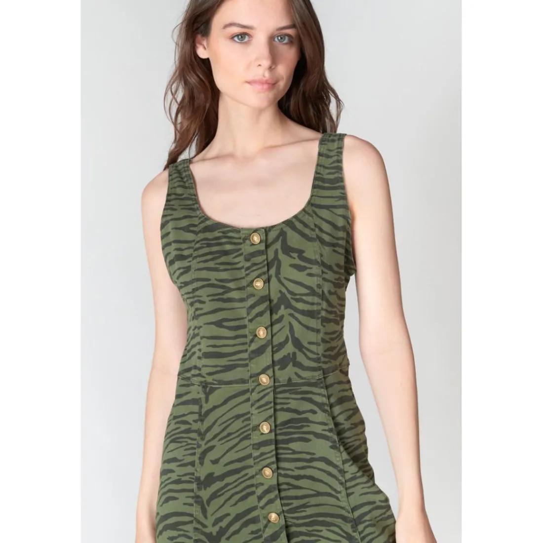 Robe droite en jeans ZERANA vert Hazel
